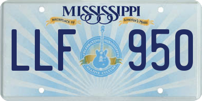 MS license plate LLF950