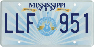 MS license plate LLF951