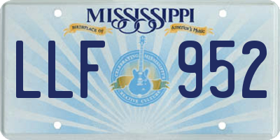 MS license plate LLF952