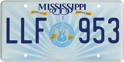 MS license plate LLF953