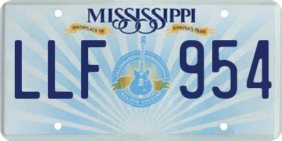 MS license plate LLF954