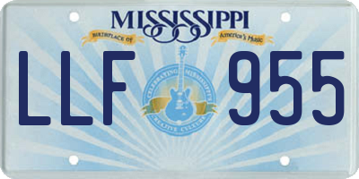 MS license plate LLF955