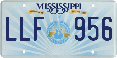 MS license plate LLF956