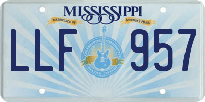 MS license plate LLF957