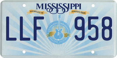 MS license plate LLF958