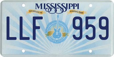 MS license plate LLF959
