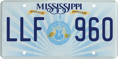 MS license plate LLF960