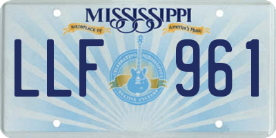 MS license plate LLF961
