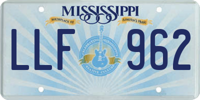 MS license plate LLF962