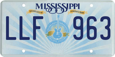 MS license plate LLF963