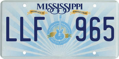 MS license plate LLF965