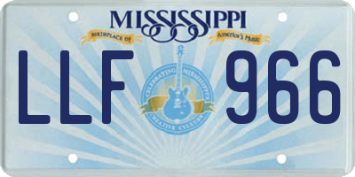 MS license plate LLF966