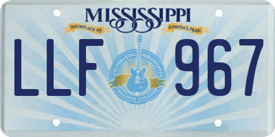 MS license plate LLF967