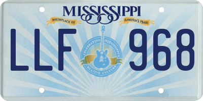 MS license plate LLF968