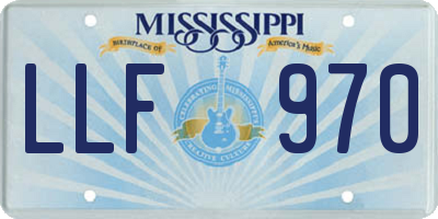 MS license plate LLF970