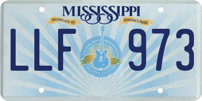 MS license plate LLF973