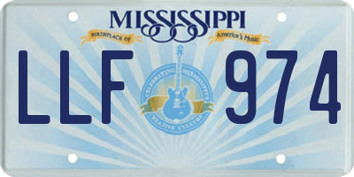 MS license plate LLF974