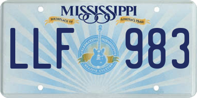 MS license plate LLF983