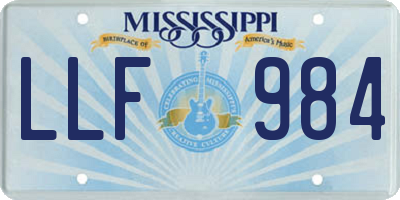 MS license plate LLF984