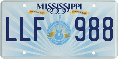 MS license plate LLF988