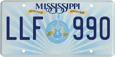 MS license plate LLF990