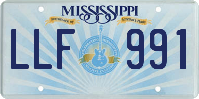 MS license plate LLF991