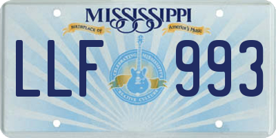 MS license plate LLF993