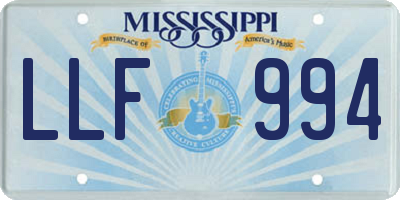 MS license plate LLF994