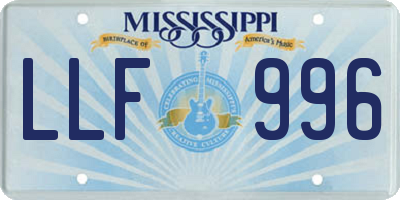 MS license plate LLF996
