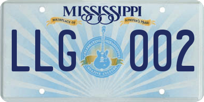 MS license plate LLG002