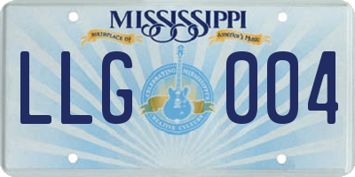 MS license plate LLG004