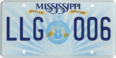 MS license plate LLG006