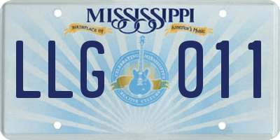 MS license plate LLG011