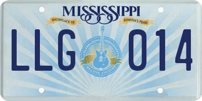 MS license plate LLG014