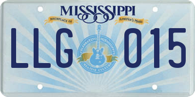 MS license plate LLG015