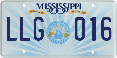 MS license plate LLG016
