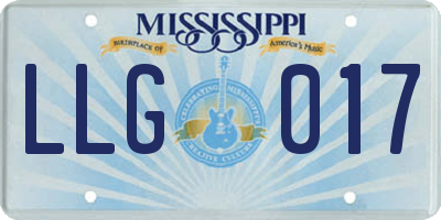 MS license plate LLG017