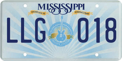 MS license plate LLG018