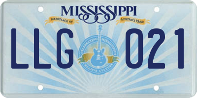 MS license plate LLG021