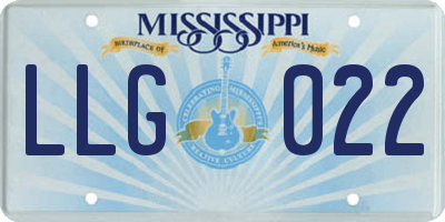 MS license plate LLG022