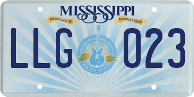MS license plate LLG023