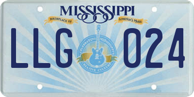 MS license plate LLG024