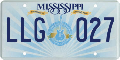 MS license plate LLG027