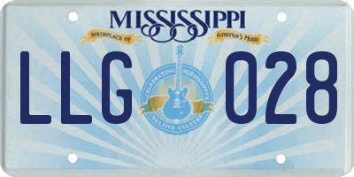 MS license plate LLG028