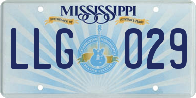 MS license plate LLG029