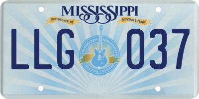 MS license plate LLG037