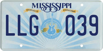 MS license plate LLG039