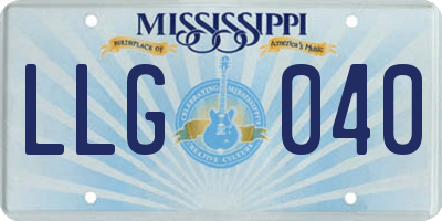 MS license plate LLG040