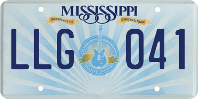 MS license plate LLG041