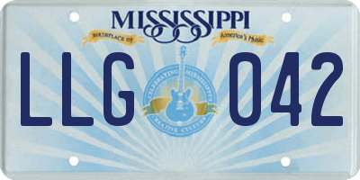 MS license plate LLG042